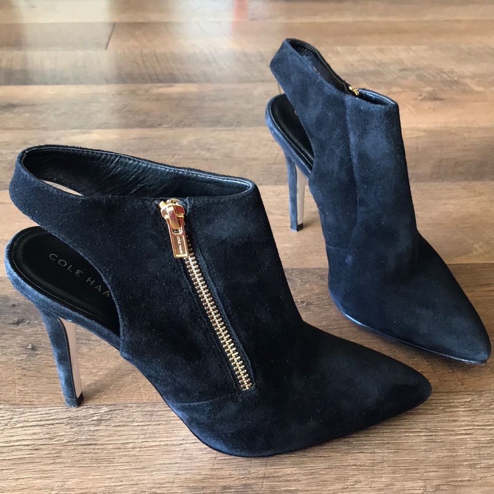 Cole Haan open back suede heels in size 7B - Picture 1 of 8